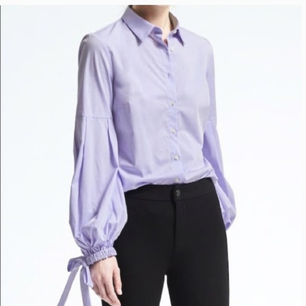 NWT Riley shirt Banana republic 0 blue and white stripes